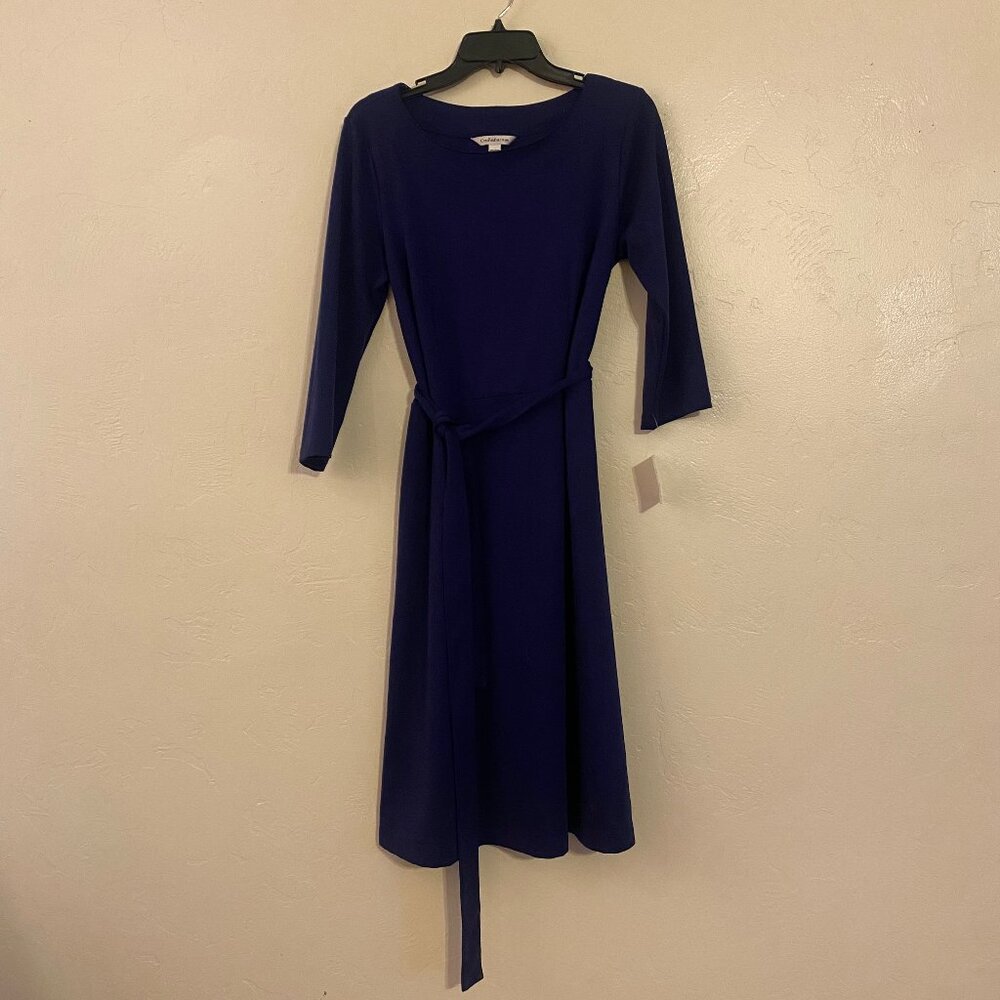 NWT Croft & Barrow Blue Midi A line, ¾ sleeve. Size M